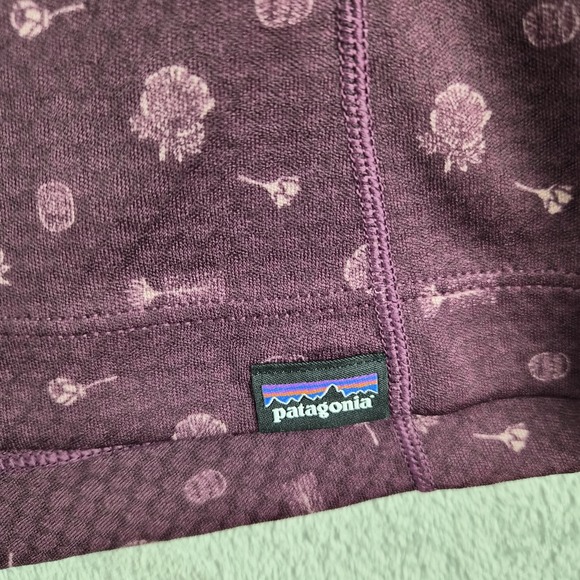 Patagonia Top Womens Small Burgundy Patterned Capalene Midweight Base Layer - Picture 11 of 13